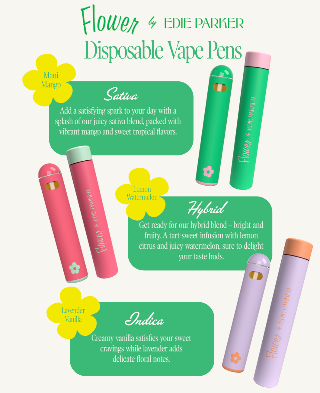elf bar vape uk Edie Parker - Petal Puffer Vape - Lavender Vanilla - Indica [0.5g] main image 1