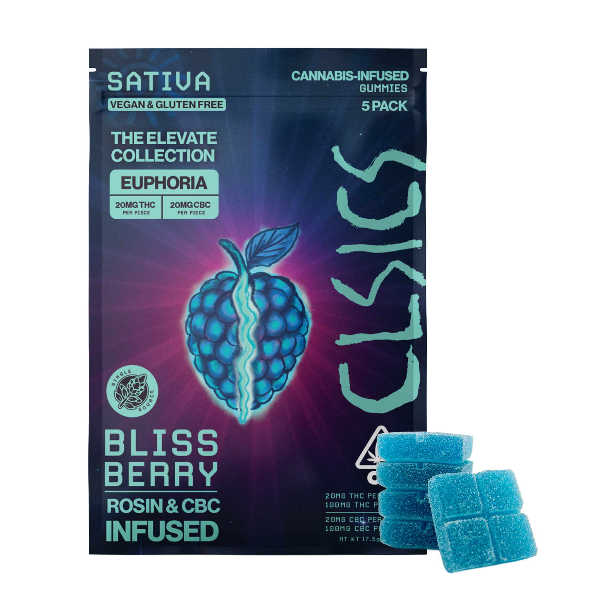 Bliss Berry [5pk] (100mg THC/100mg CBC)