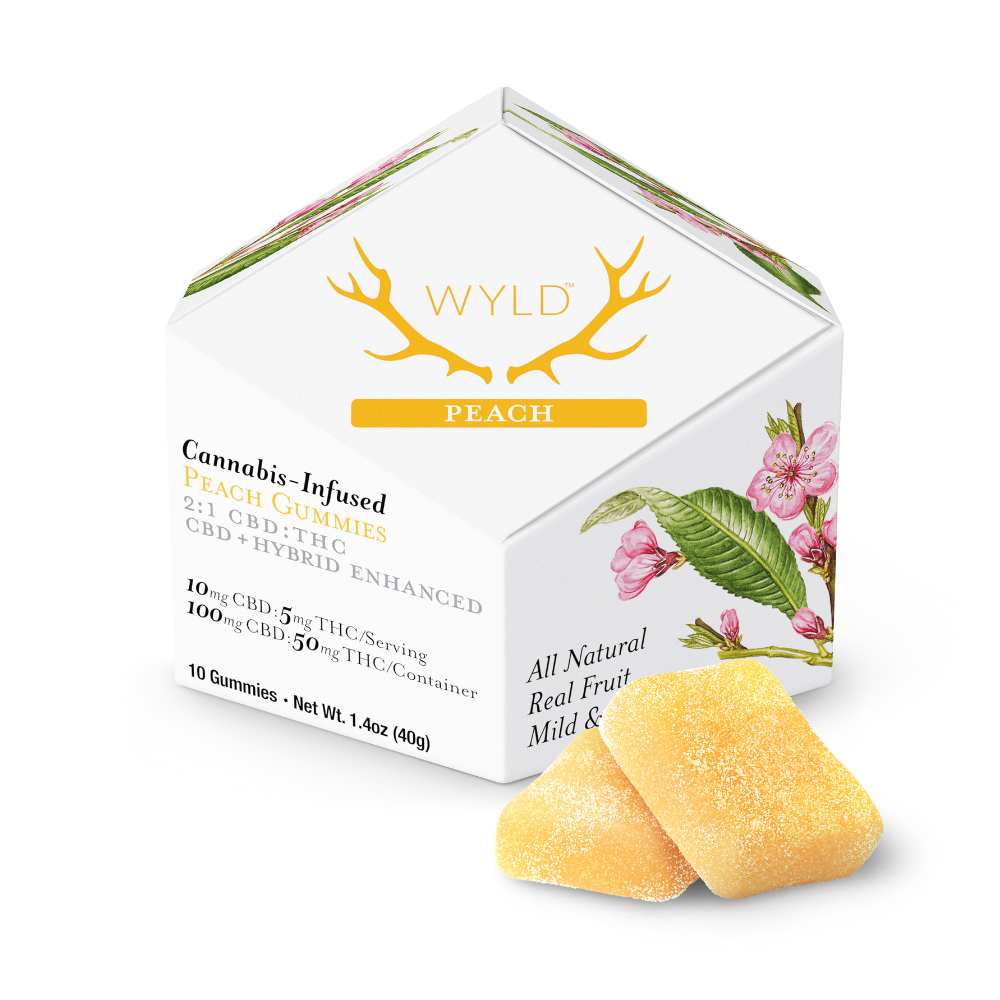 Peach 2:1 CBD + Hybrid Enhanced Gummies | 100mg CBD:50mg THC
