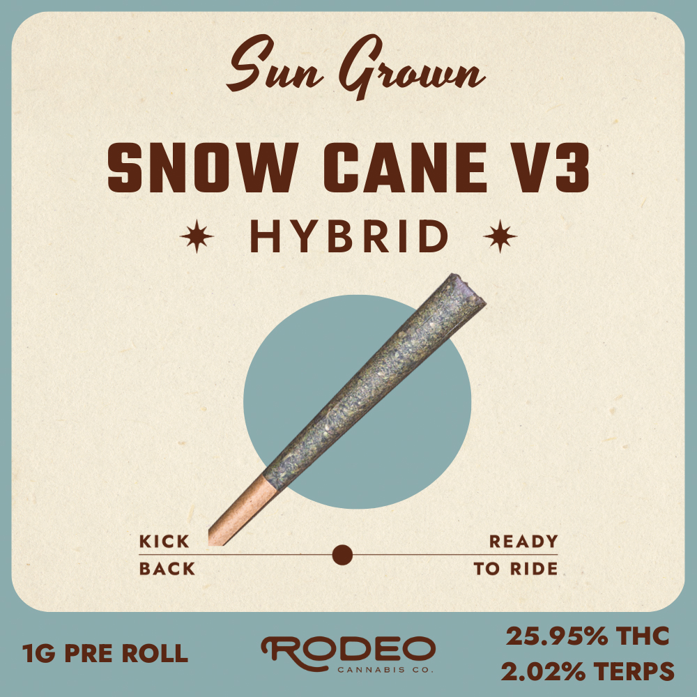 Rodeo Cannabis - SnowC.V3 (H) 1g Pre-Roll 1pk (1g) C0070000329 Rodeo Cannabis - SnowC.V3 (H) 1g Pre-Roll 1pk (1g) C0070000329