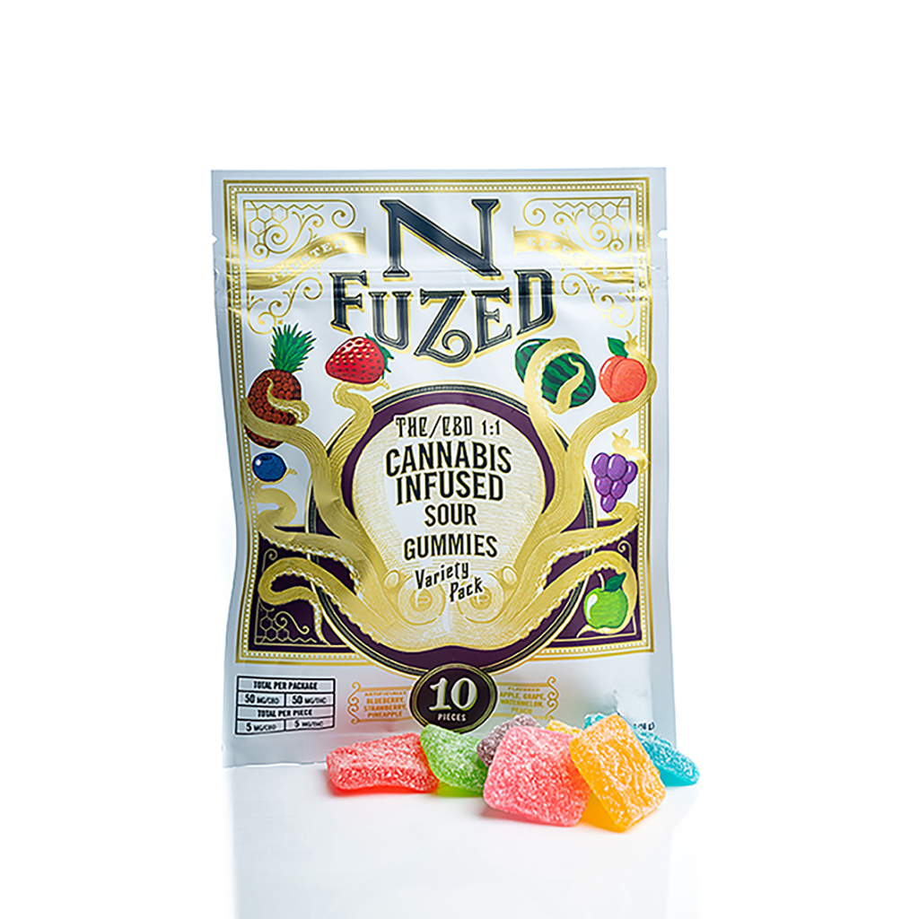 11 Sour Gummies (100mg) NFuzed Gummies Jane