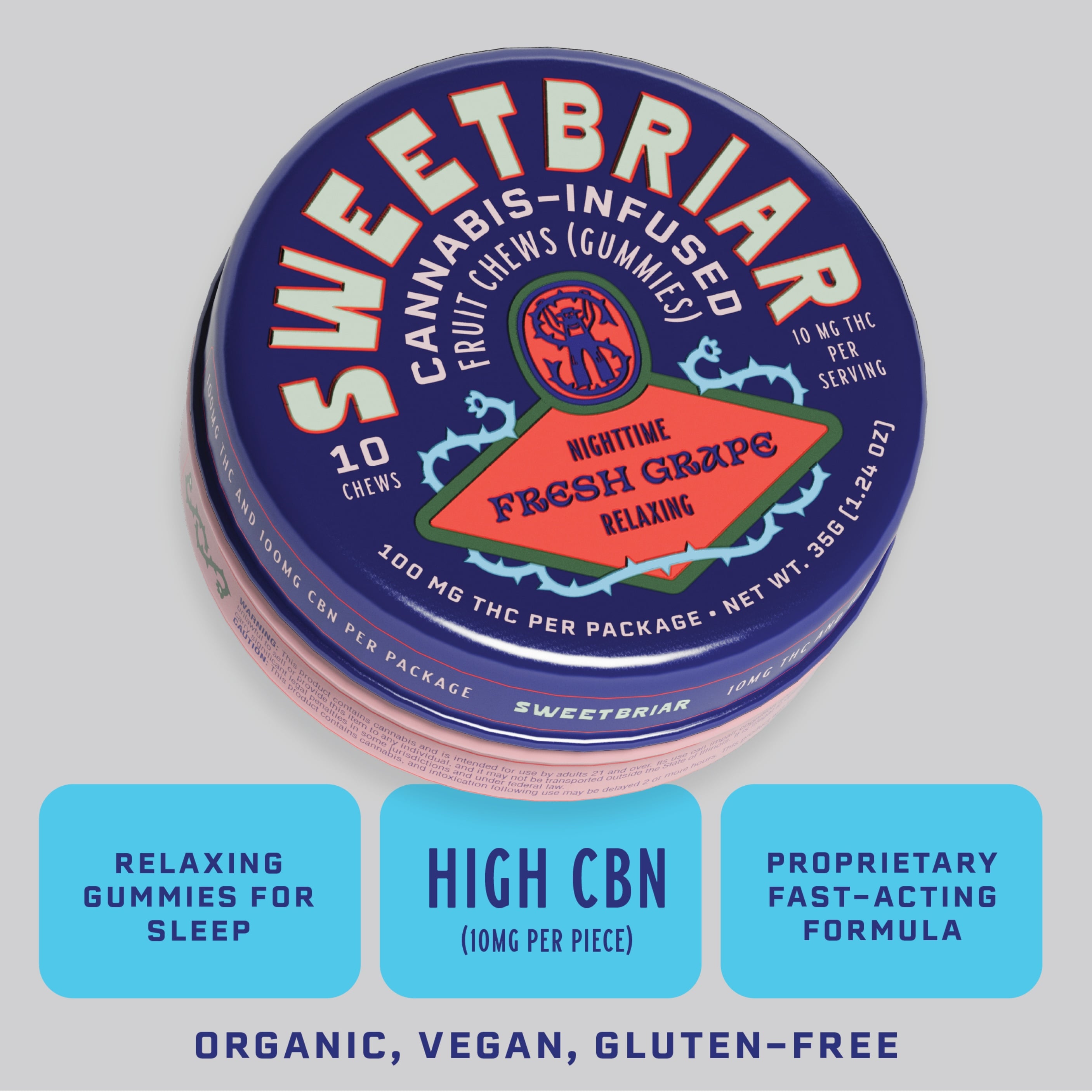 1:1 Fresh Grape [10pk] (100mg THC/100mg CBN)