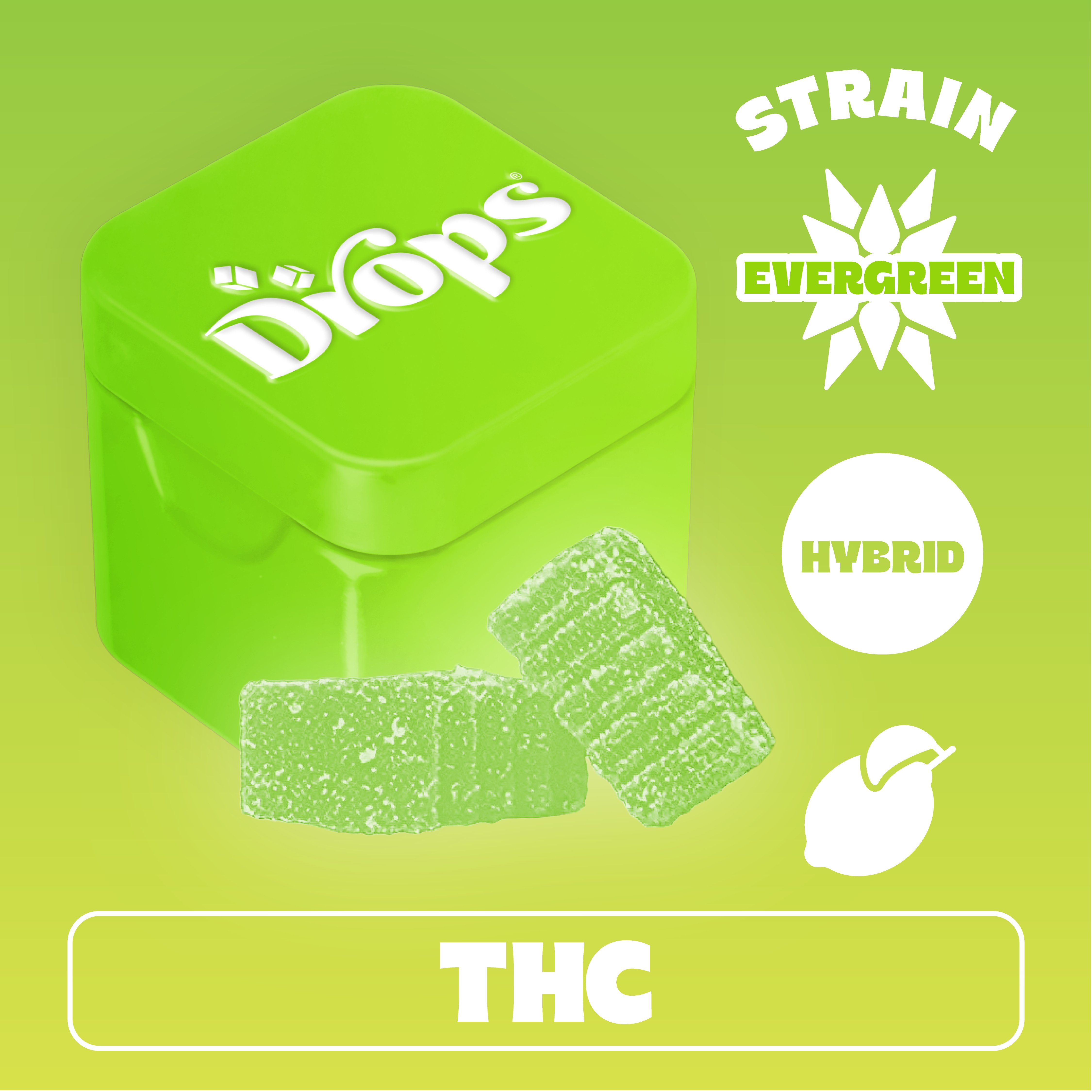 Lime - 2pc - Evergreen - Hybrid (100mg THC))