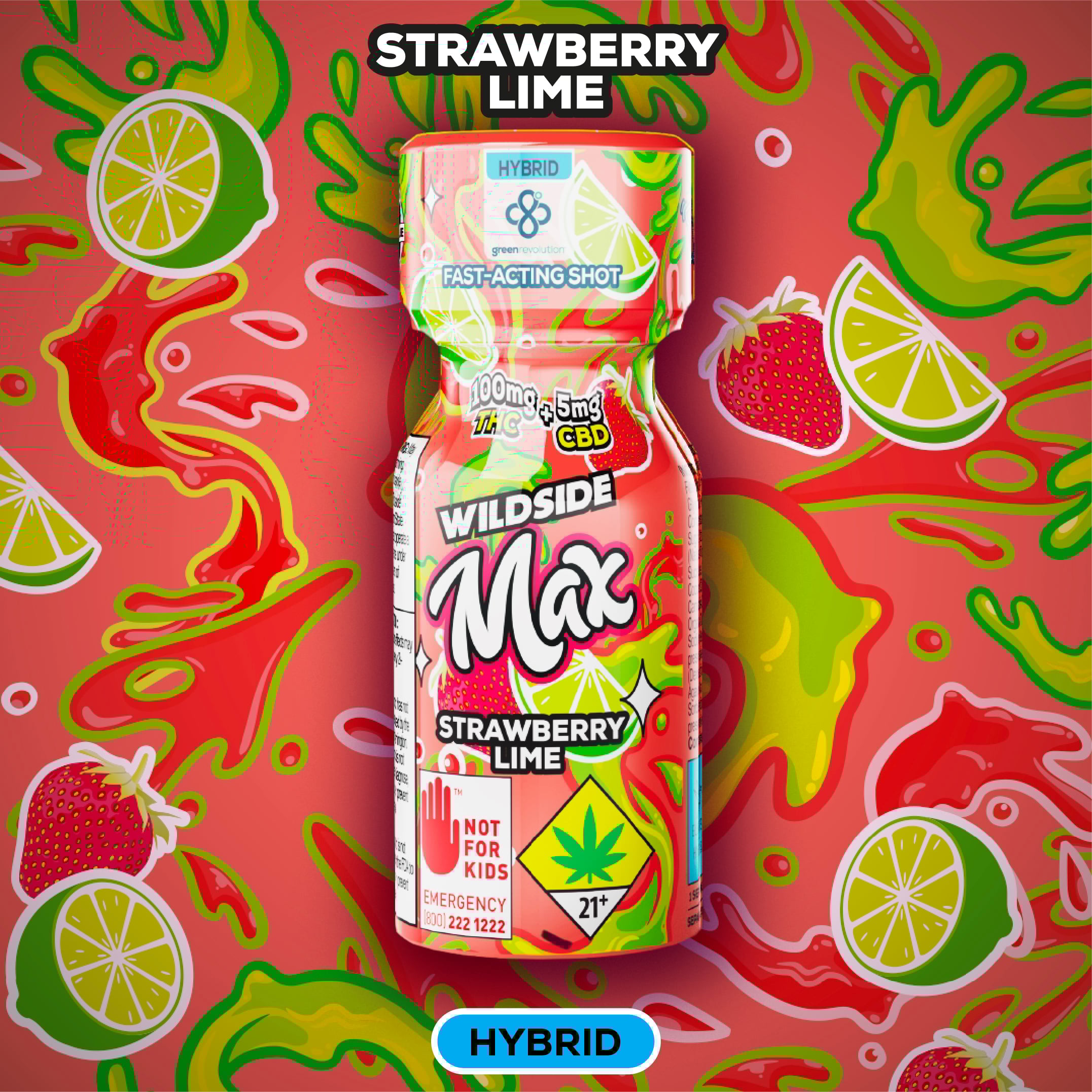 20:1 Strawberry Lime [2oz] (100mg THC/ 5mg CBD)