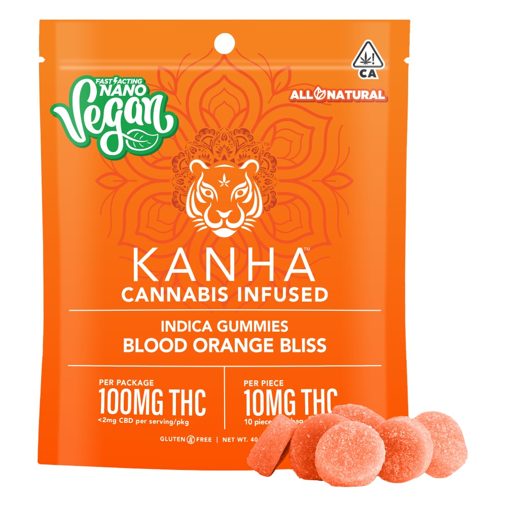 Blood Orange Bliss Indica [10pk] (100mg) KANHA FastActing Vegan