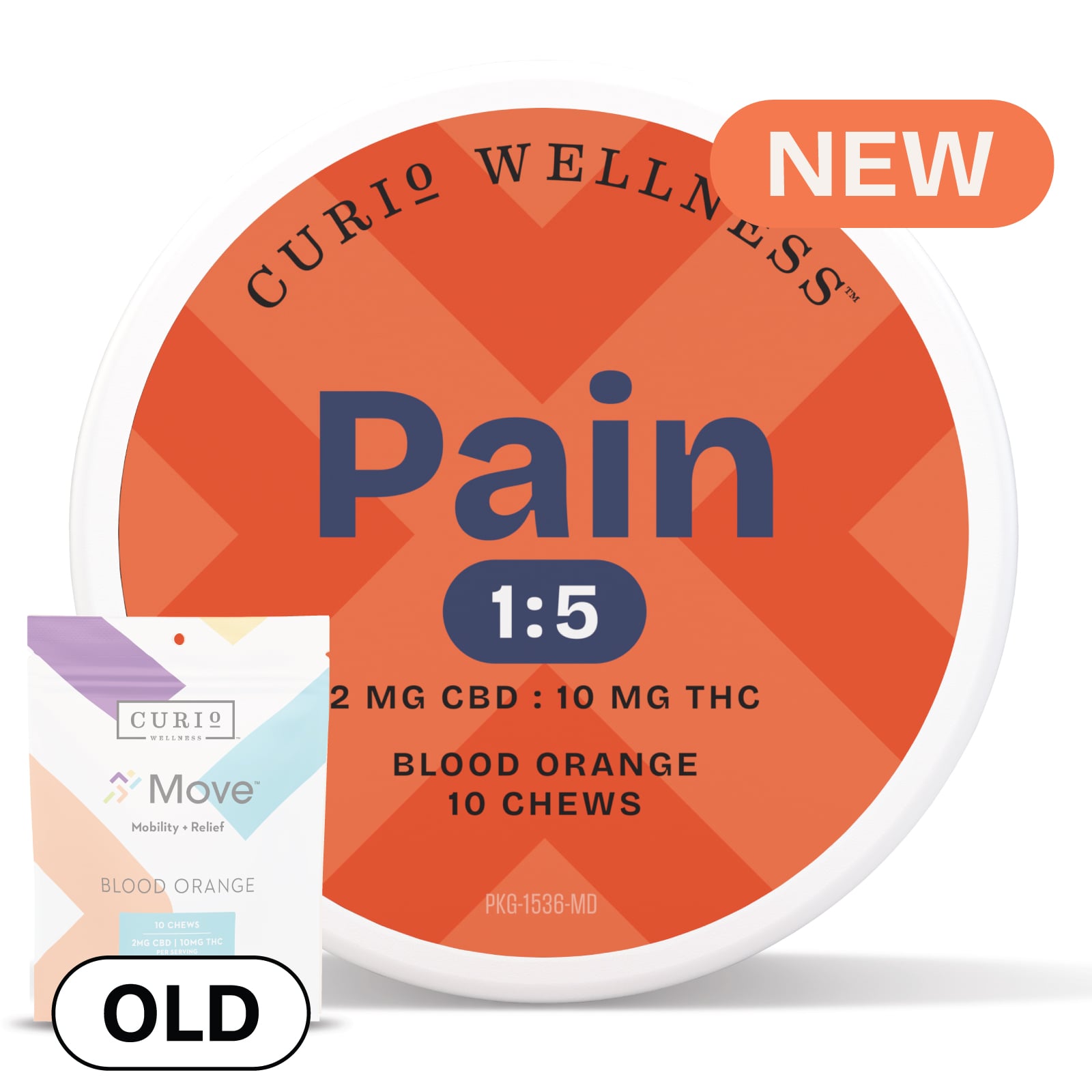 Pain Blood Orange 1:5 Chews [10pk] (20mg CBD/100mg THC)
