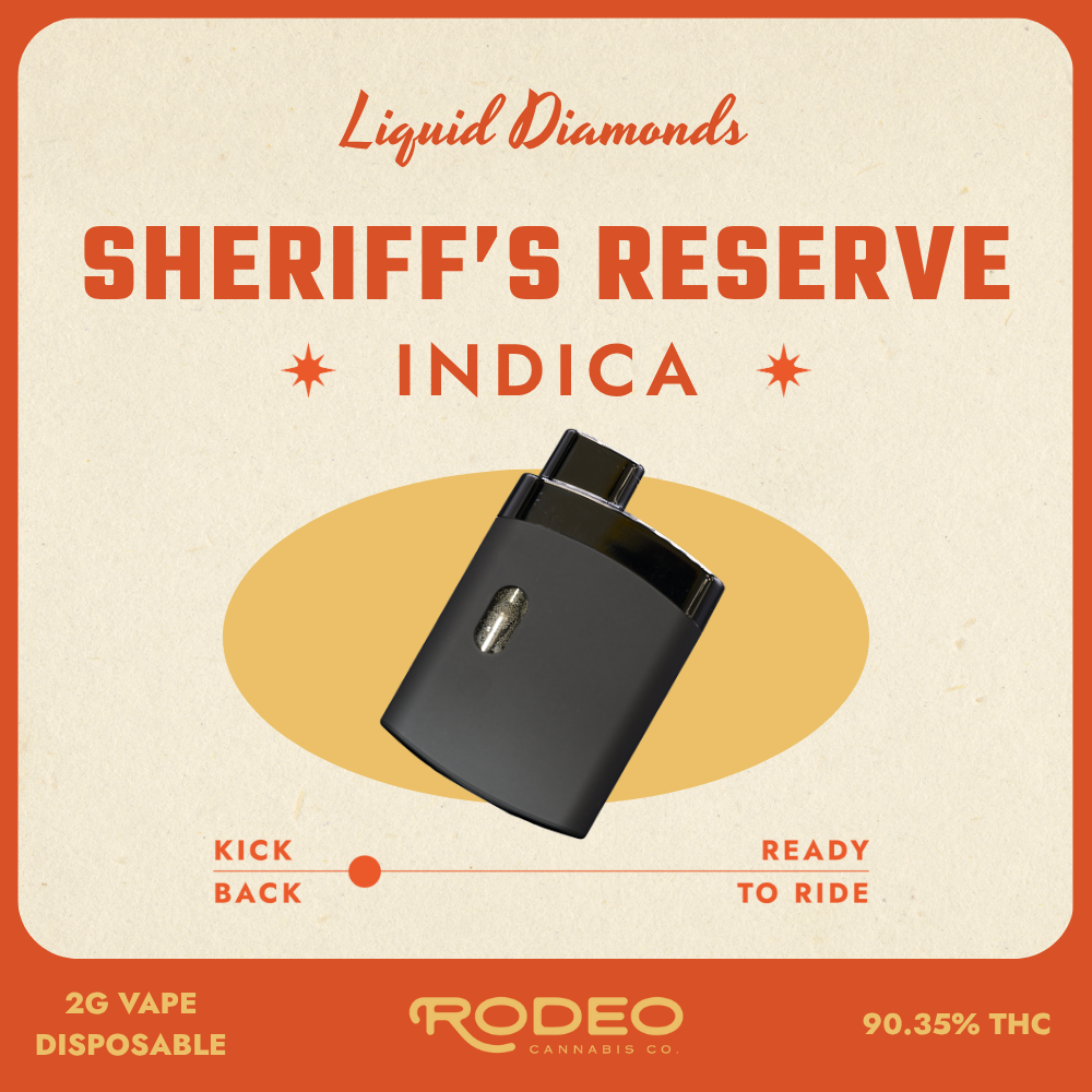 Rodeo Cannabis - Sheriff's Reserve (I) Liquid Diamonds Disposable Vape (2g) C0070000304 Rodeo Cannabis - Sheriff's Reserve (I) Liquid Diamonds Disposable Vape (2g) C0070000304