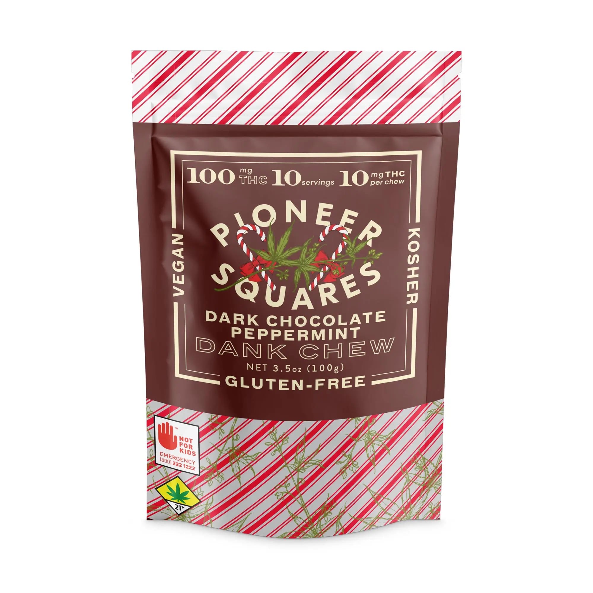 Dark Chocolate Peppermint Dank Chew [10pk] (100mg THC)