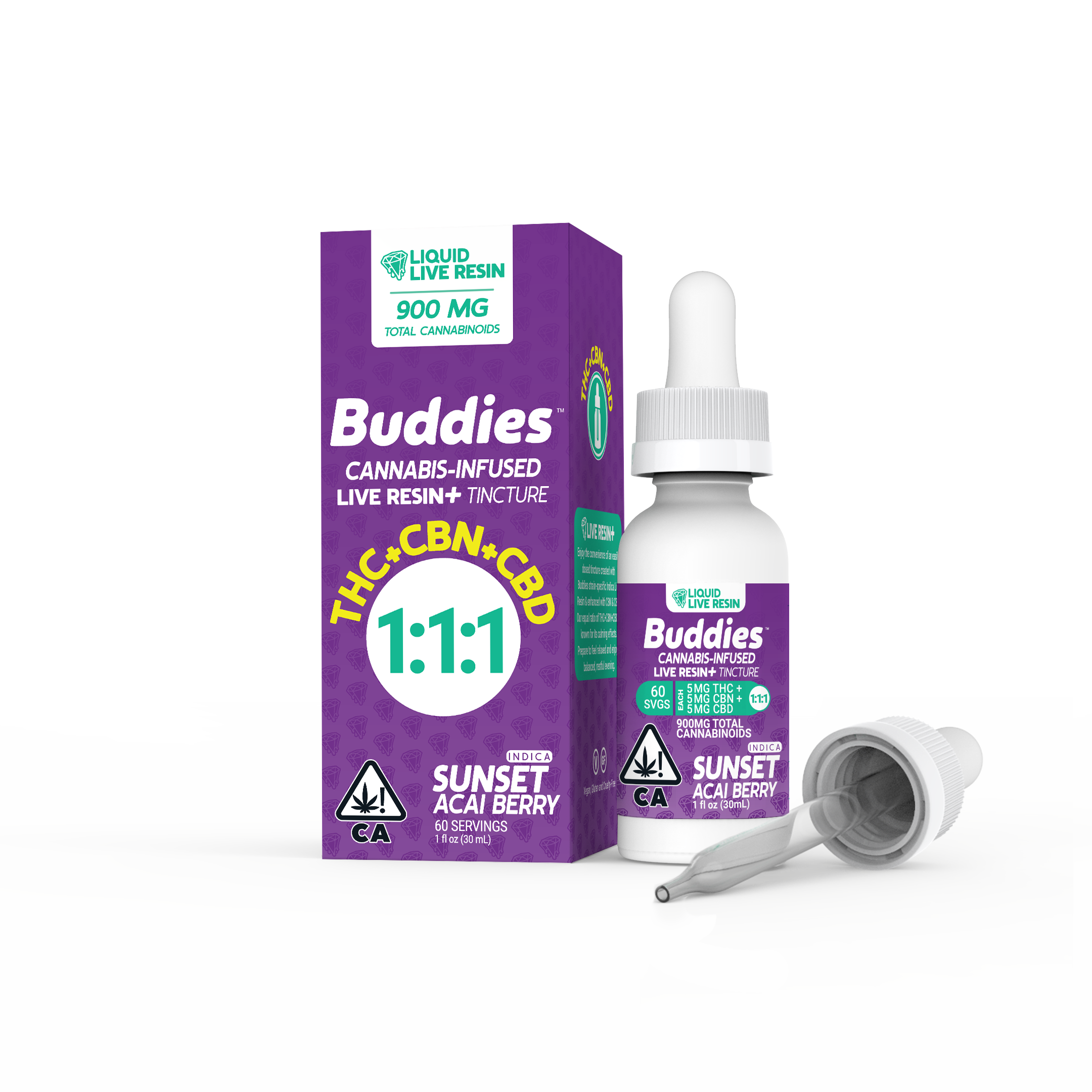 1:1:1 Sunset Acai Berry [30ml] (300mg CBD/300mg THC/300mg CBN)