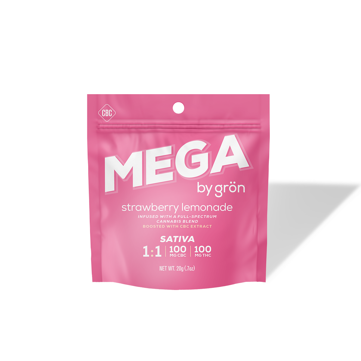 1:1 Strawberry Lemonade Mega Pearl [1pk] (100mg THC/100mg CBC)