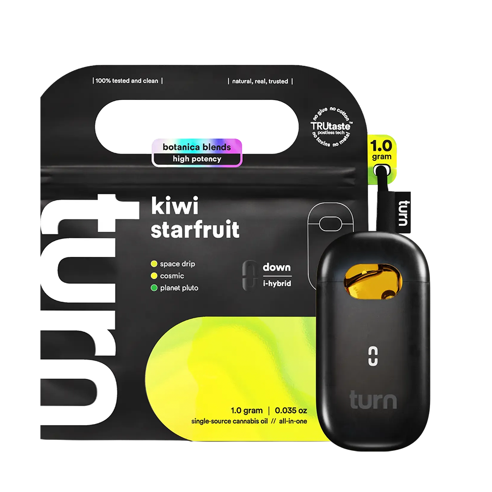 TURN - KIWI STARFRUIT - 'BOTANICA BLENDS' ALL IN ONE VAPE CART - INDICA HYBRID - [1G]