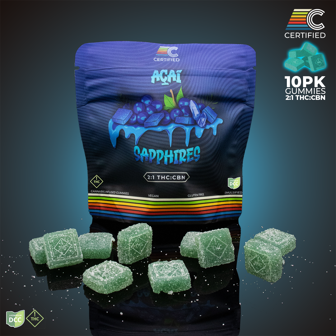 Certified Cultivators - Acai Sapphires 2 1 THC / CBN - Gummies - 100mg THC / 50mg CBN - 10pk