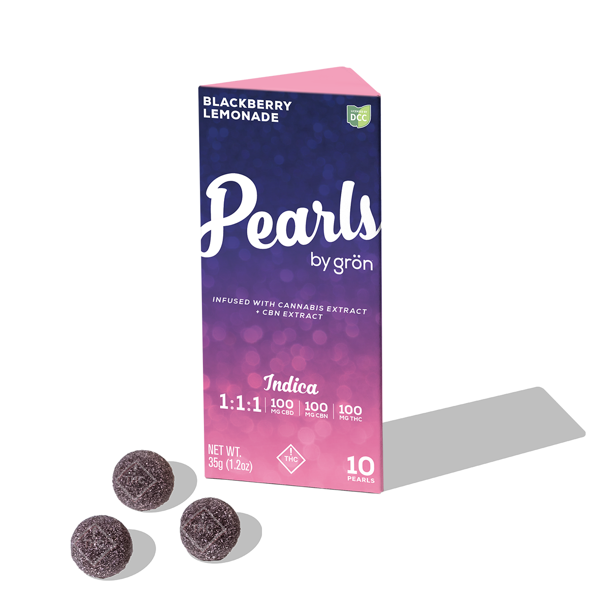 GRON - BLACKBERRY LEMONADE PEARLS 1:1:1 THC / CBD / CBN - GUMMIES - [100MG THC / 100MG CBD / 100MG CBN] - 10PK - INDICA