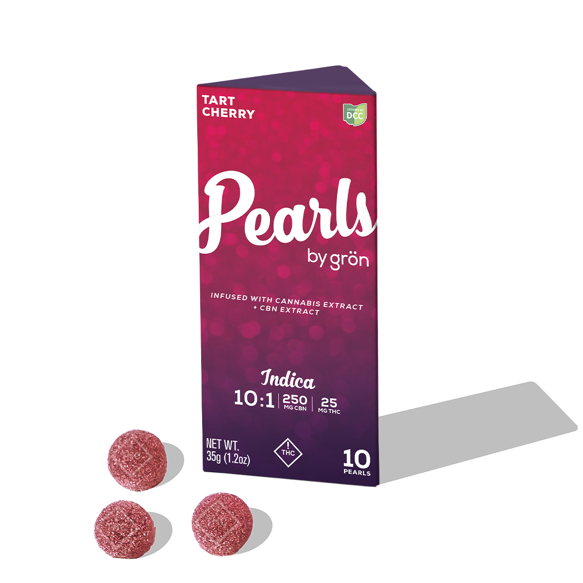 GRON - TART CHERRY PEARLS 10:1 CBN / THC - GUMMIES -  [25MG / 250MG CBN] - 10PK - INDICA