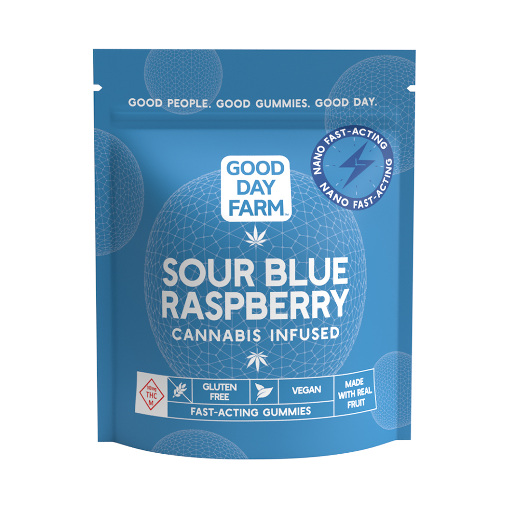 Good Day Farm: Sour Blue Raspberry | NANO Gummies | 20pk | 100mg