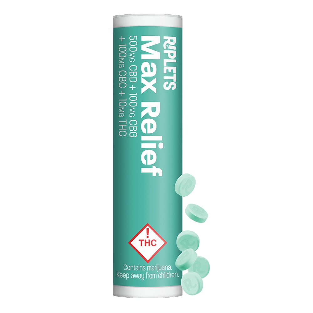 Max Relief Riplets [20pk] (500mg CBD/10mg THC/100mg CBG/100mg CBC)