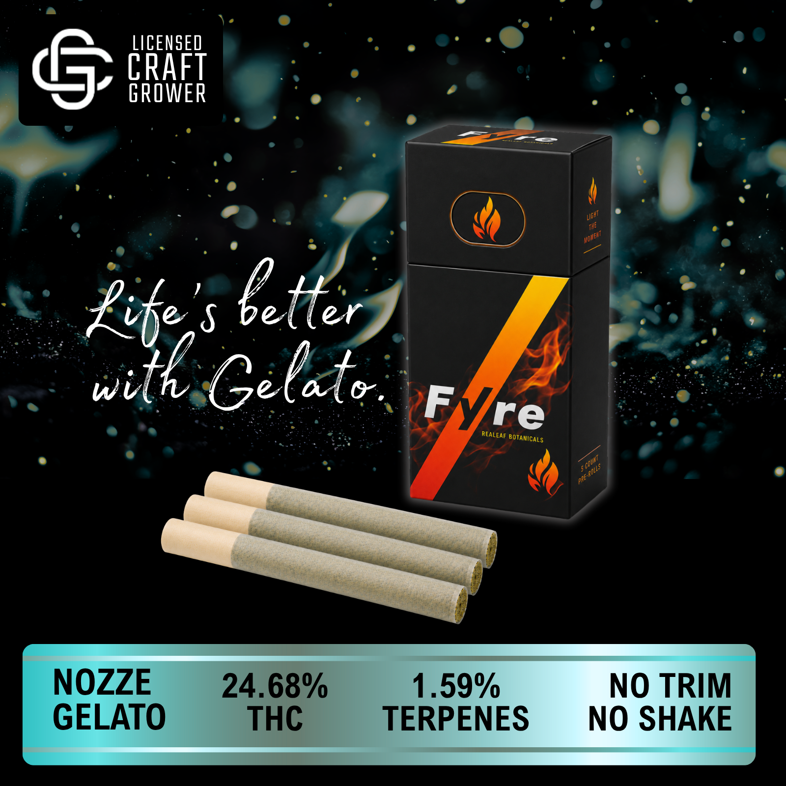 Fyre OG Uninfused Nozze Gelato Pre-Rolls 3-Pack 3.0g