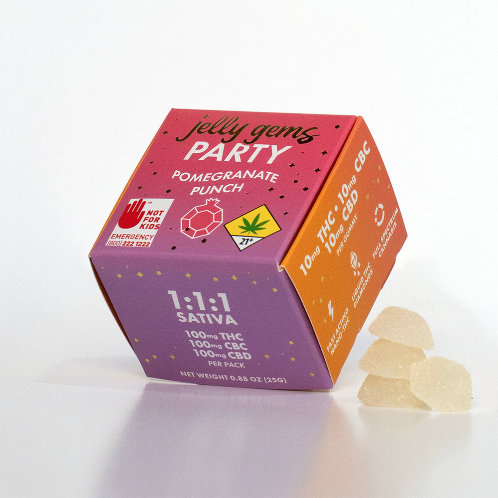 1:1:1 Pomegranate Punch [10pk] (100mg CBD/100mg THC/100mg CBG)