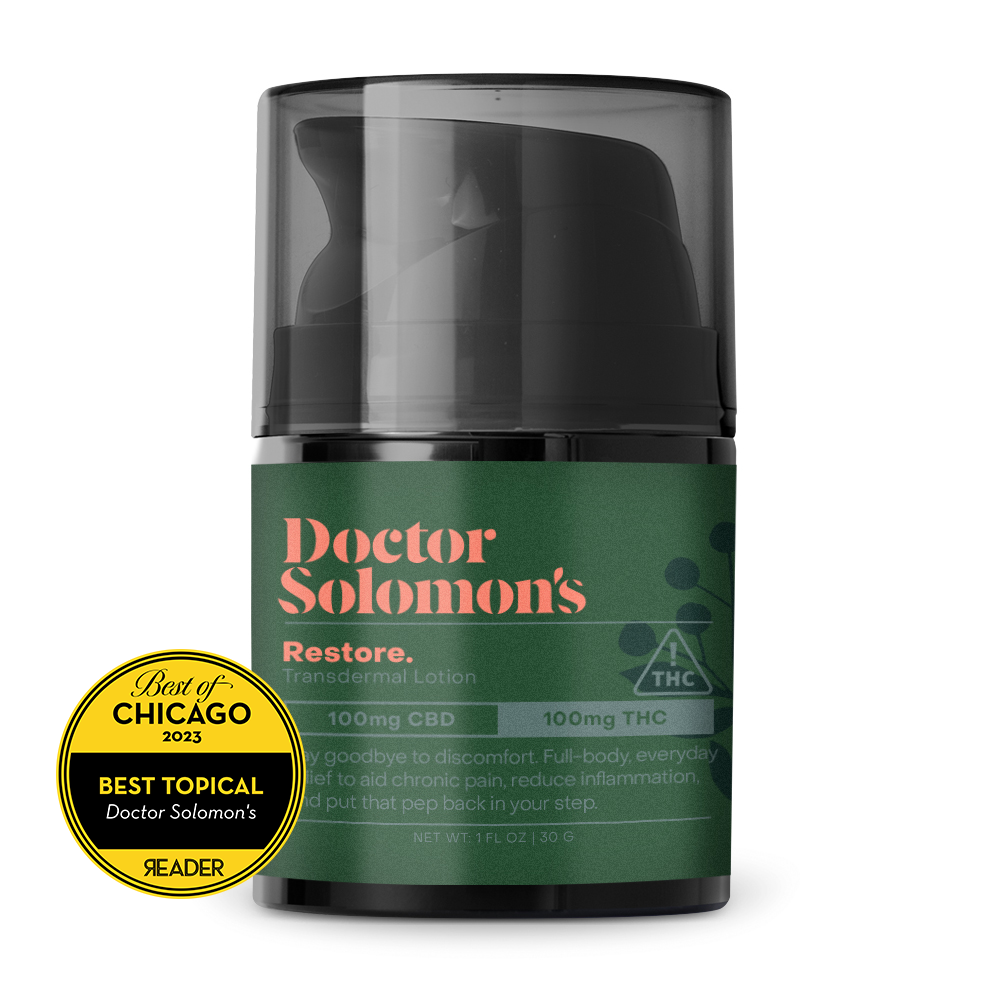 Doctor Solomon's Restore 1:1 CBD:THC Transdermal Lotion 100mg CBD 100mg THC