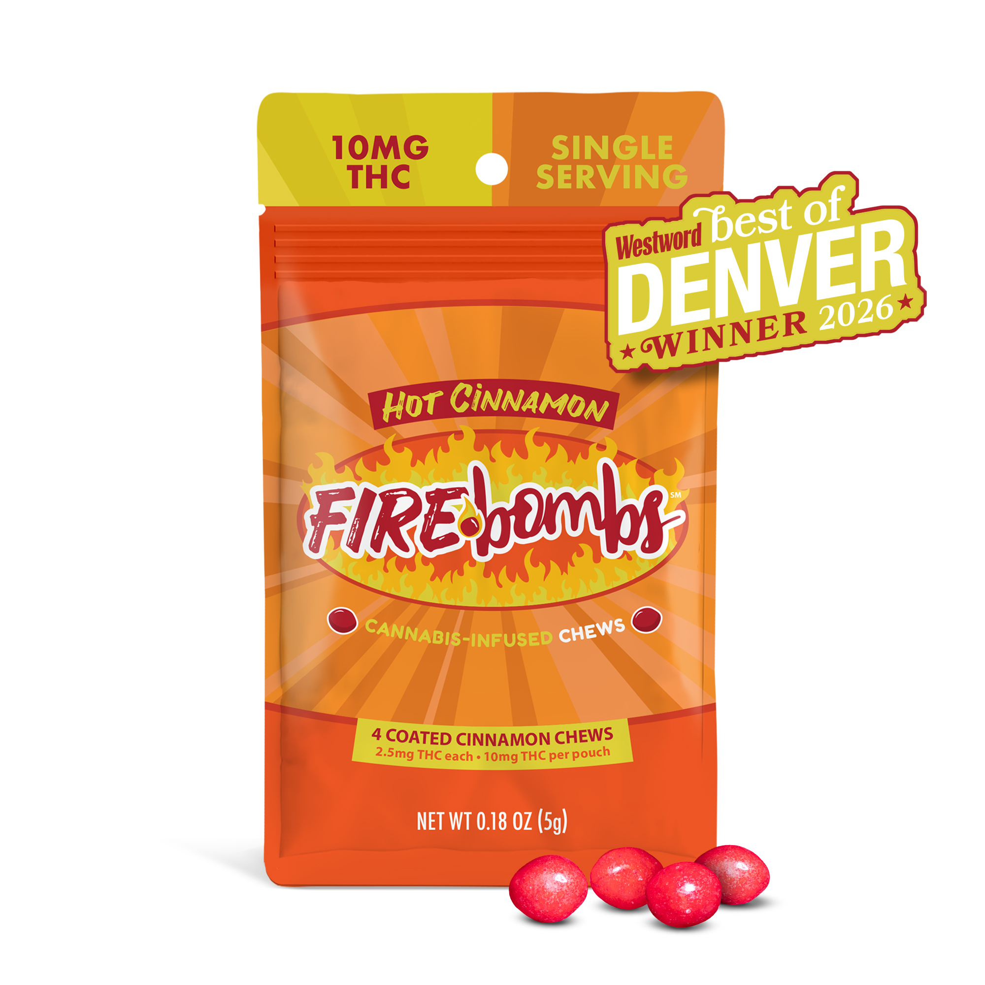 Fire Bombs Hot Cinnamon - 10mg THC (4pk / 2.5mg THC ea)