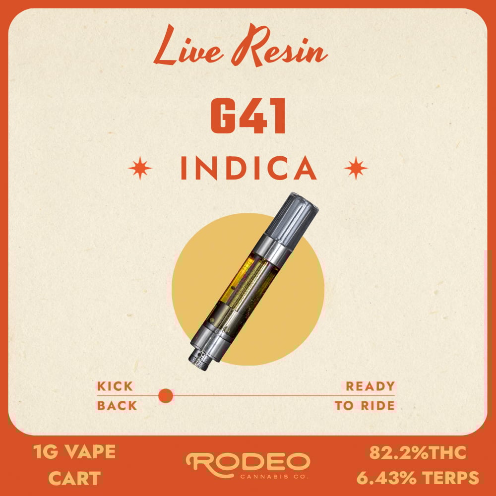 Rodeo Cannabis  G41 (I) Live Resin Vape Cartridge  C0070000412