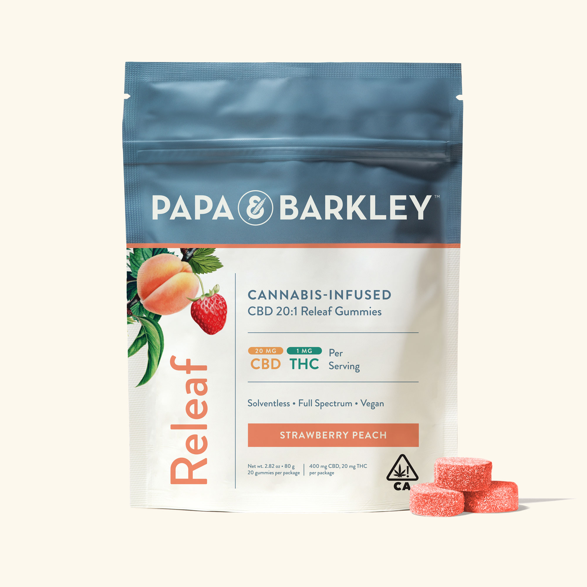 20:1 Strawberry Peach Releaf [20pk] (400mg CBD/20mg THC)