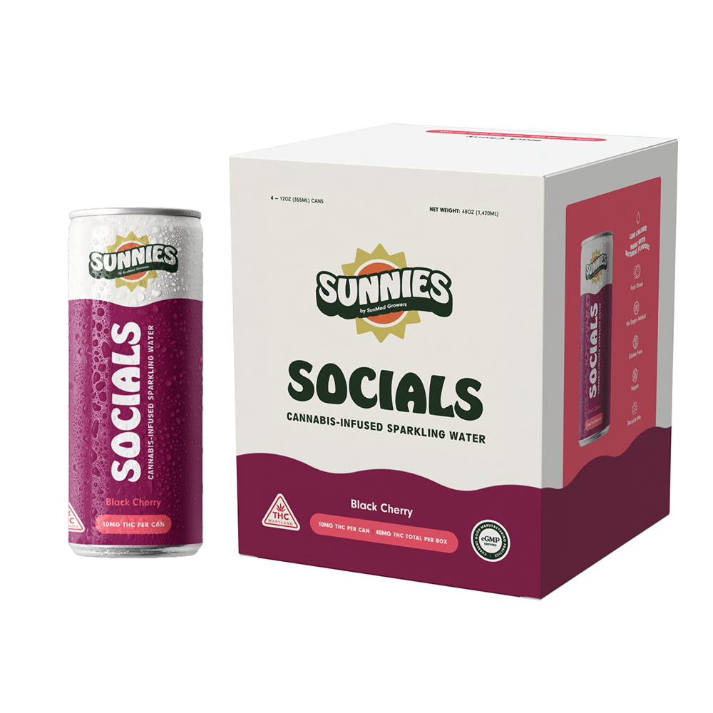 Socials - Black Cherry Sparkling Water - 4pk - 40mg