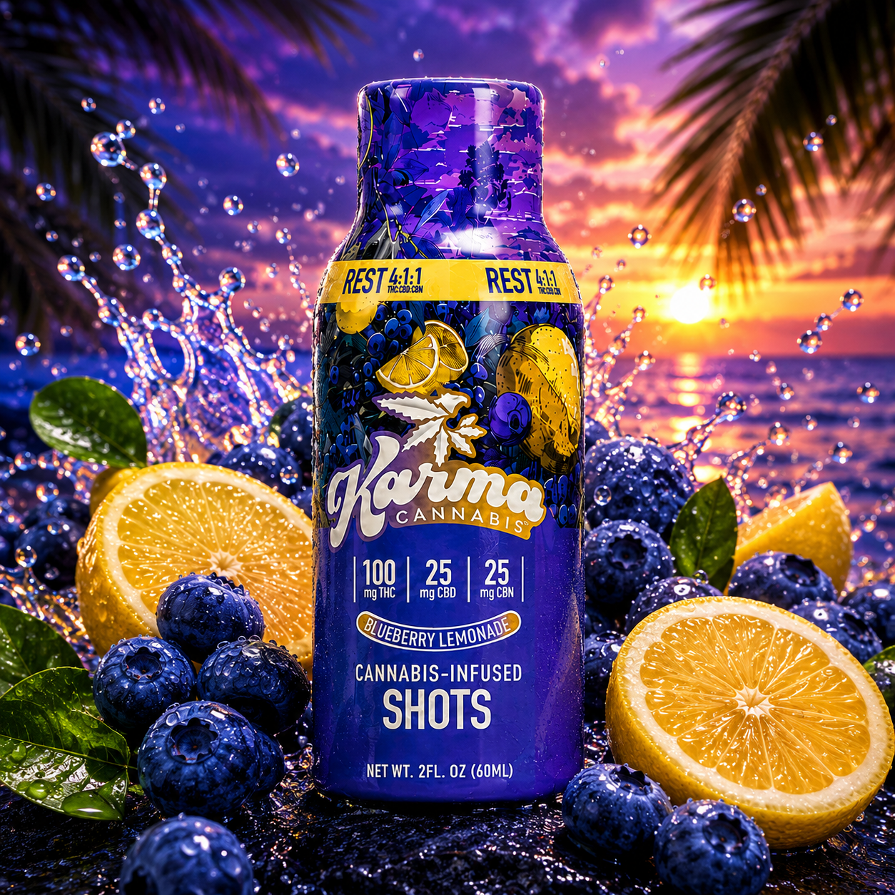 4:1:1 Blueberry Lemonade [2oz] (100mg THC/25mg CBD/25mg CBN)