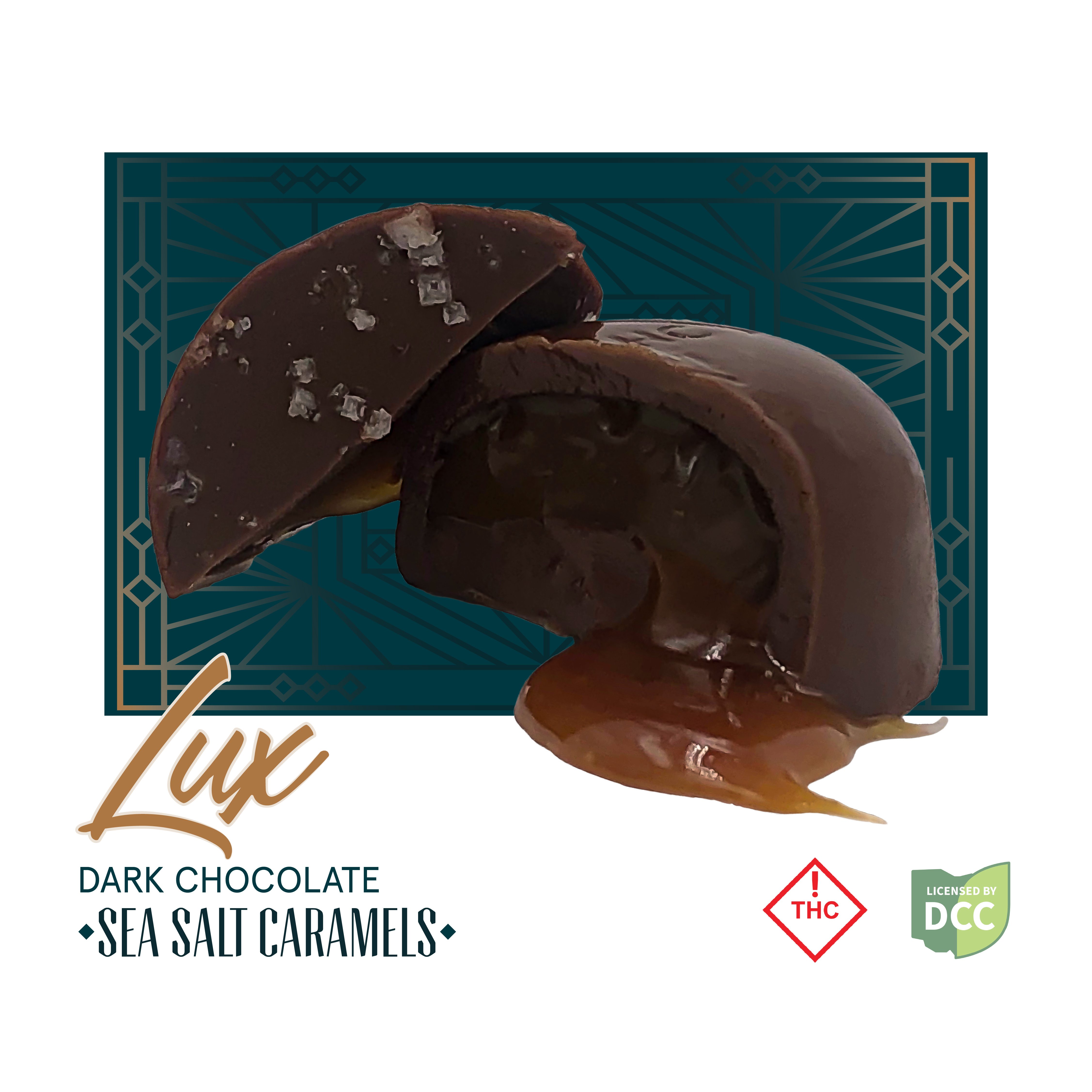 LUX - DARK CHOCOLATE SEA SALT CARAMEL - LIVE ROSIN CHOCOLATE - [100MG] - 5PK