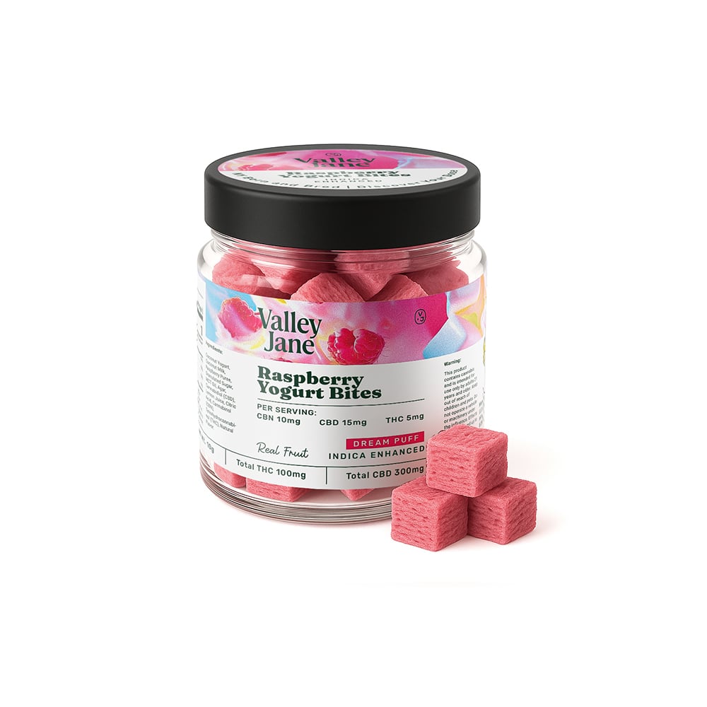 3:2:1 Raspberry Yogurt Bites [20pk] (300mg CBD/200mg CBN/100mg THC)