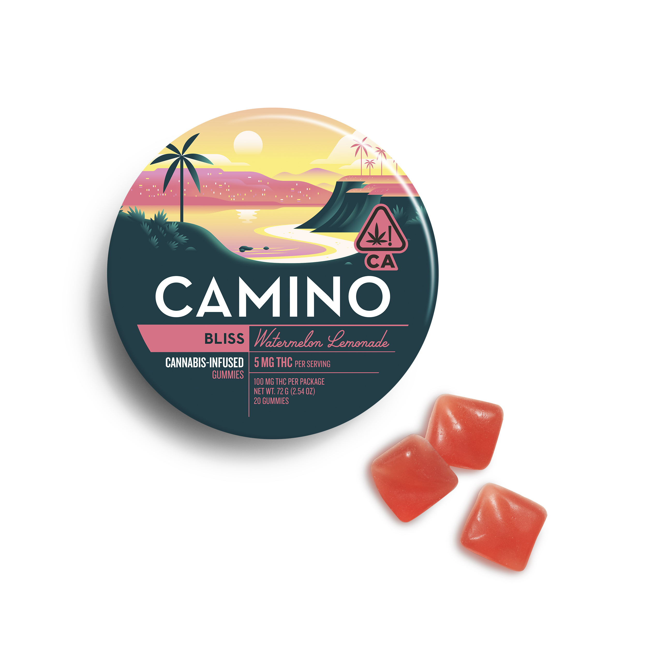 5mg Camino 'Bliss' Watermelon Lemonade Gummies 100mg THC total