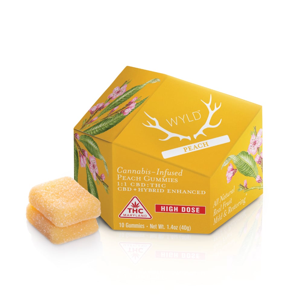 Shop *HIGH DOSE* Peach 1:1 CBD + Hybrid Enhanced Gummies | 400mg