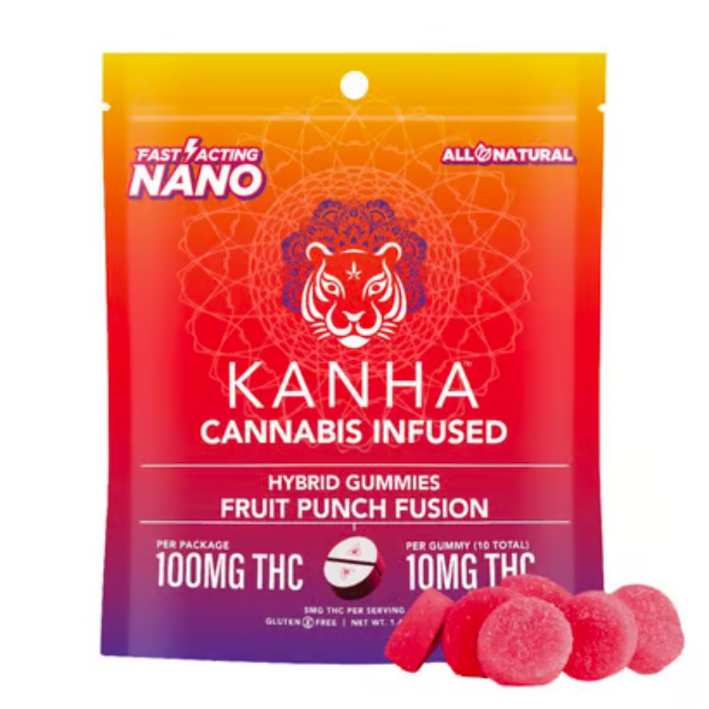 Fruit Punch Sativa [10pk] (100mg) KANHA FastActing Gummies Jane