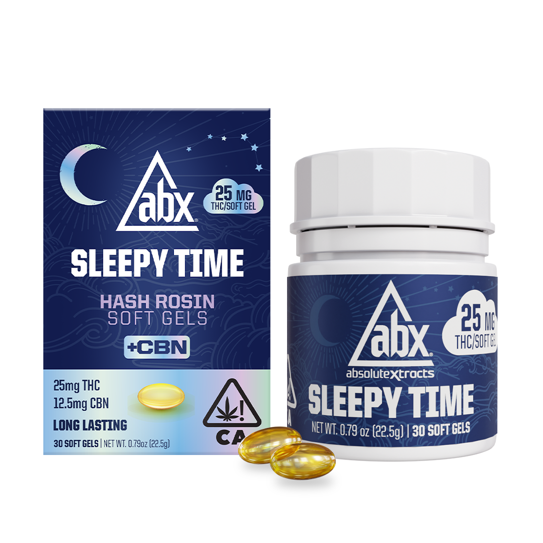 ABX - 25mg Sleepy Time Hash Rosin + CBN Soft Gels - 30ct