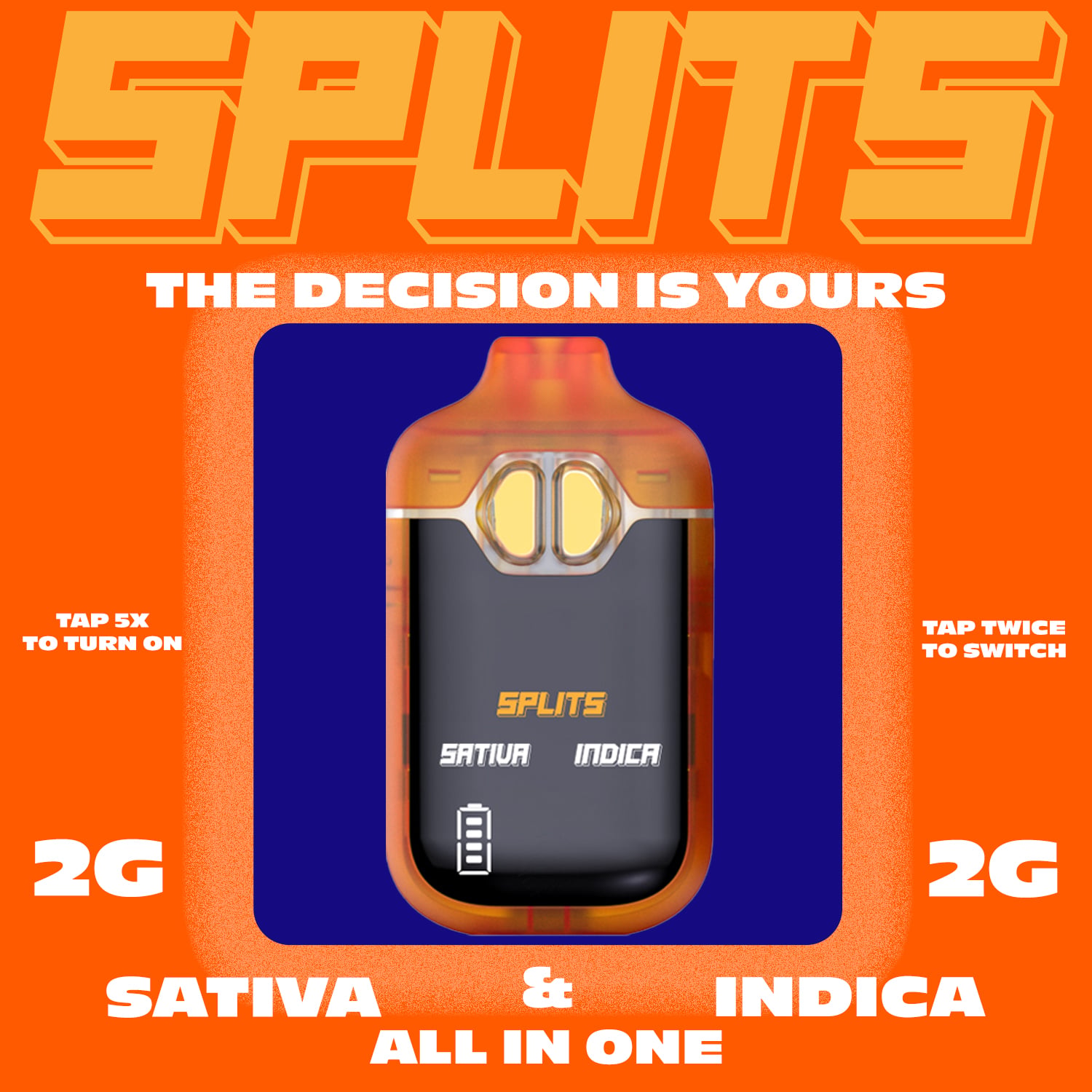 Splits - Strawberry Sauce x Orangeade Dual Chamber Disposable Vape (2g) C0040001796