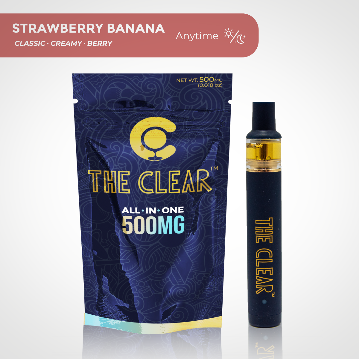 The Clear Original All in One Disposable 500mg | Strawberry Banana