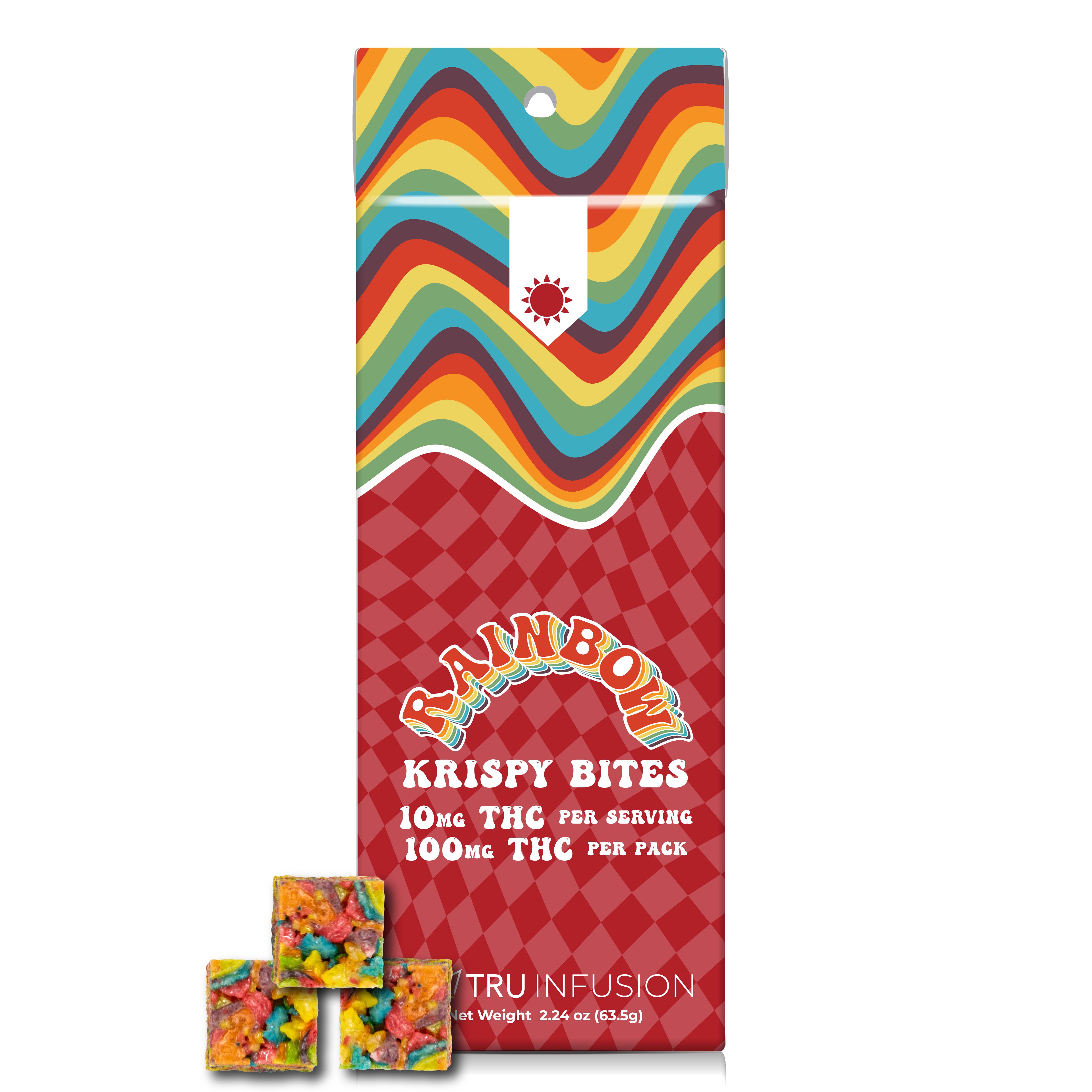 Rainbow Rice Crispy (100mg- 10 pieces 10mg ea)