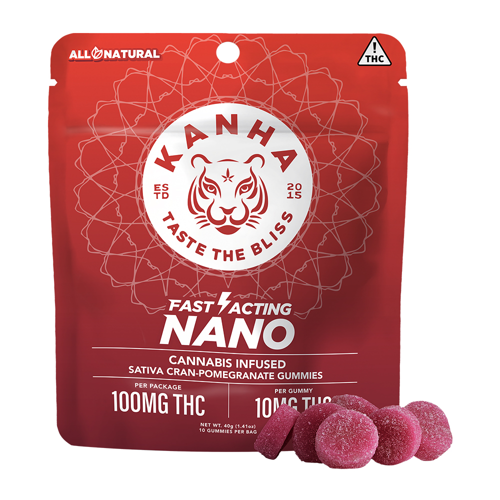 KANHA | NANO | Cran-Pomegranate Punch | Sativa | 100mg THC | 10-pack
