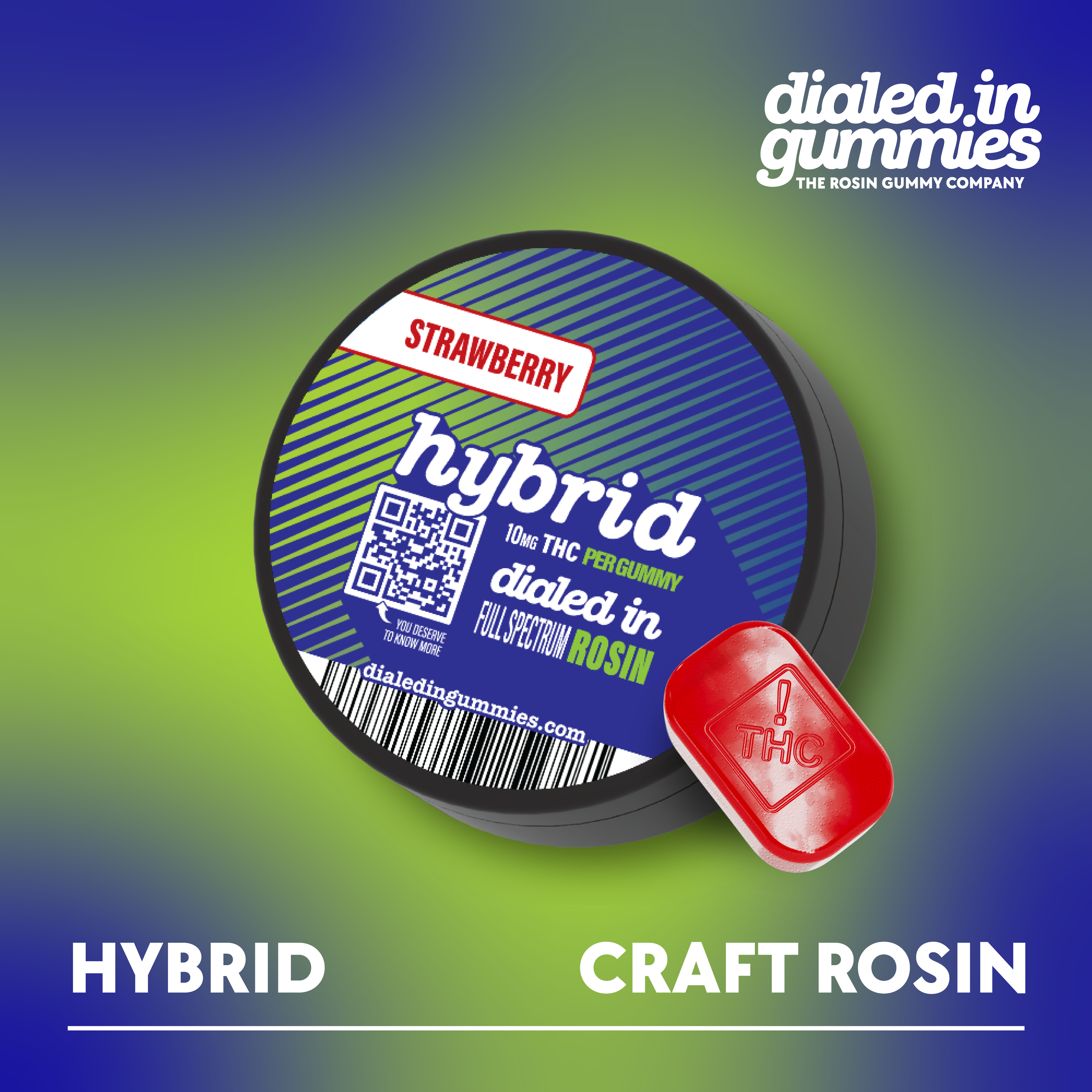 100mg - Strawberry  - Rosin Gummies (10pk)