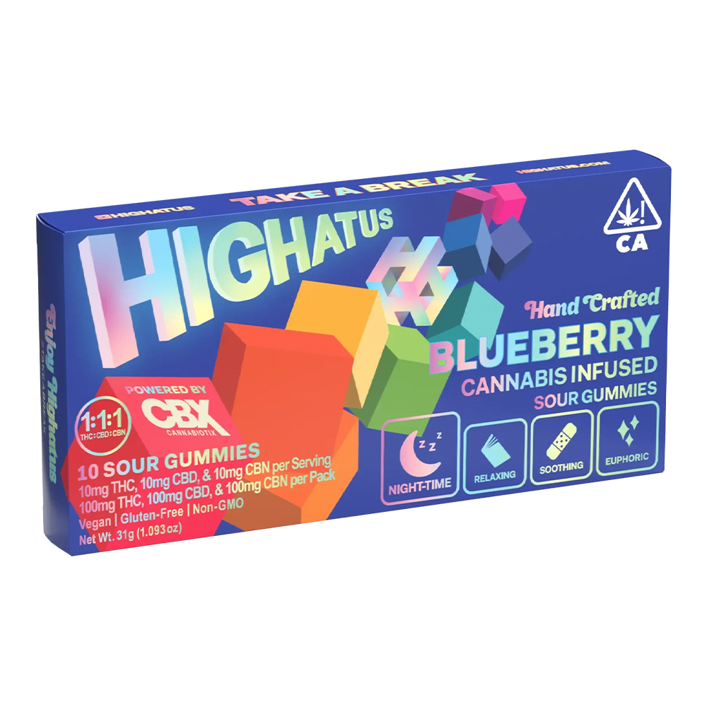 1:1:1 Blueberry [10pk] (100mg CBD/100mg THC/100mg CBN)