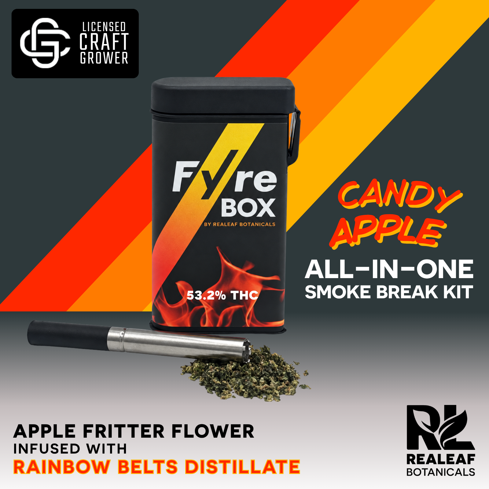 Fyre Box Kit - Infused Ground Flower - Candy Apple 3.5g