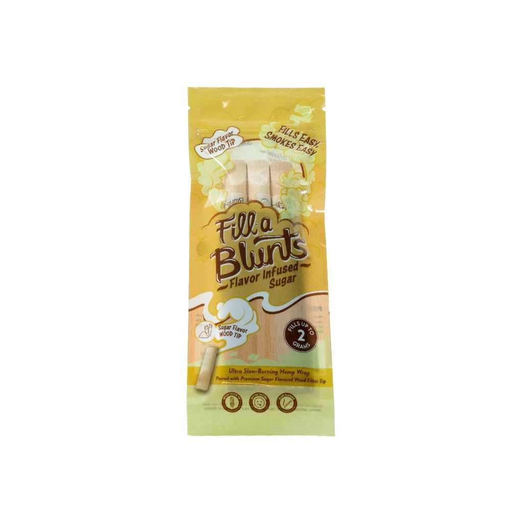 Hemp Wrap Blunt Tubes w/ Sugar Flavor Wood Tips [3pk]