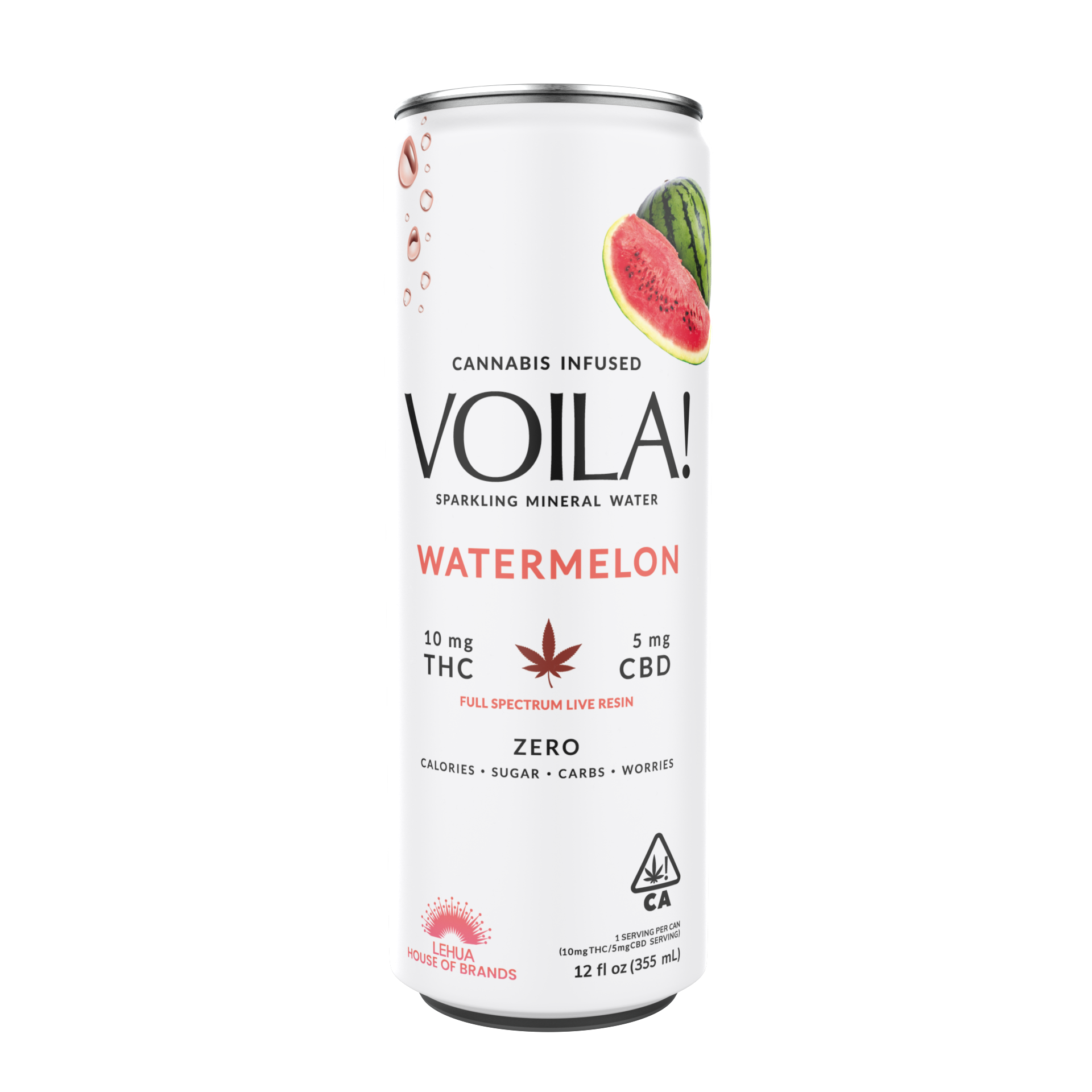 Voila Watermelon Sparkling Mineral Water (10mg THC/5mg CBD)