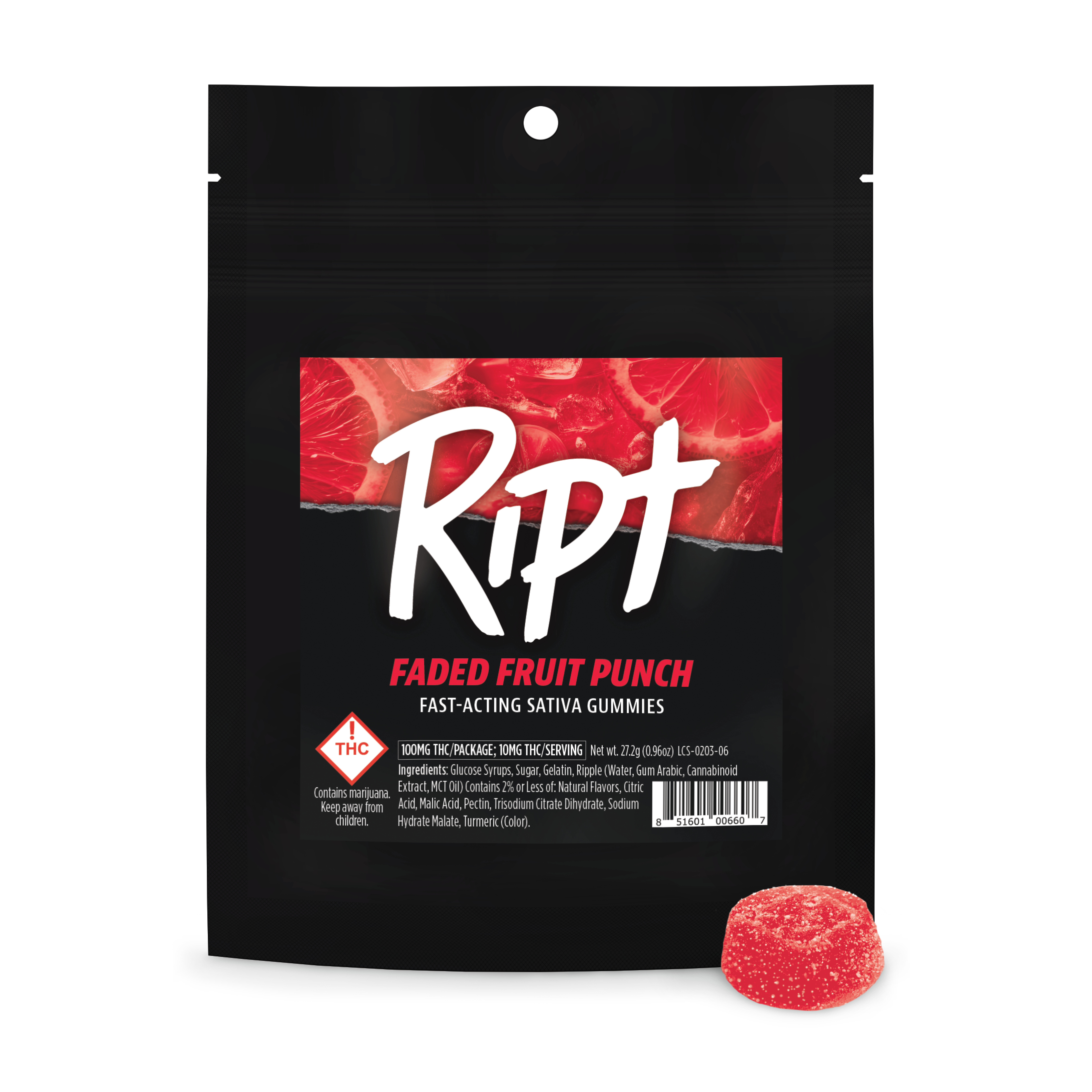 Faded Fruit Punch - Sativa [10pk] (100mg)