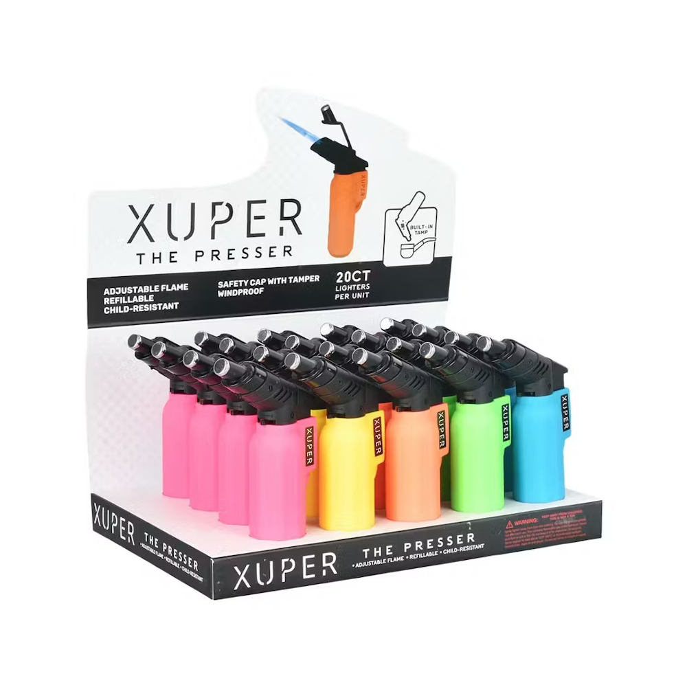 Bloom Lighter Presser Neon Mini Torch Lighter W/ Tamper 4 - Accessories | Xuper | Bloom