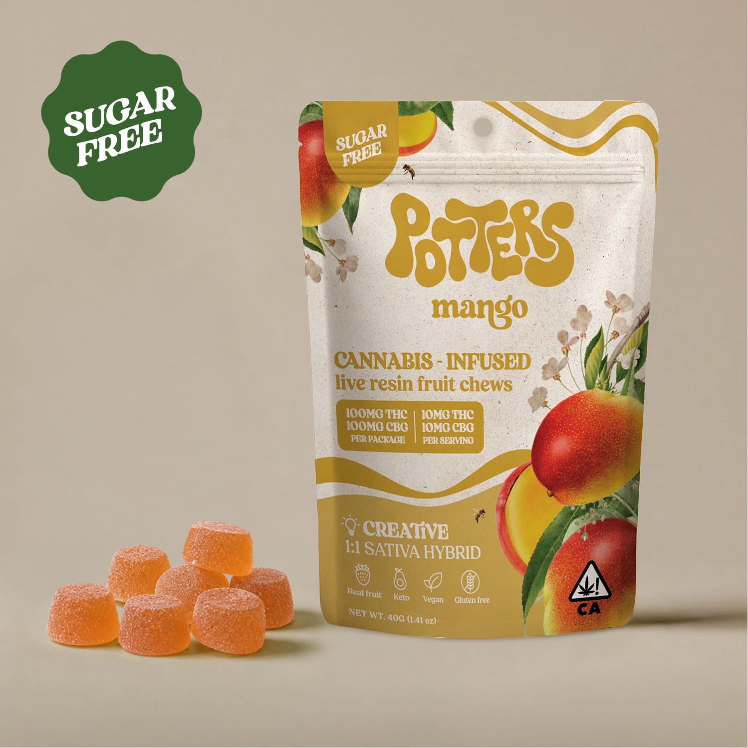 1:1 Mango [10pk] (100mg THC/100mg CBG)