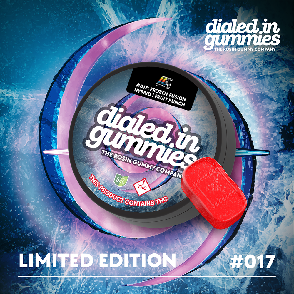 DIALED IN - FRUIT PUNCH FROZEN FUSION (CERTIFIED) - ROSIN GUMMIES - [100MG] - 10PK - HYBRID