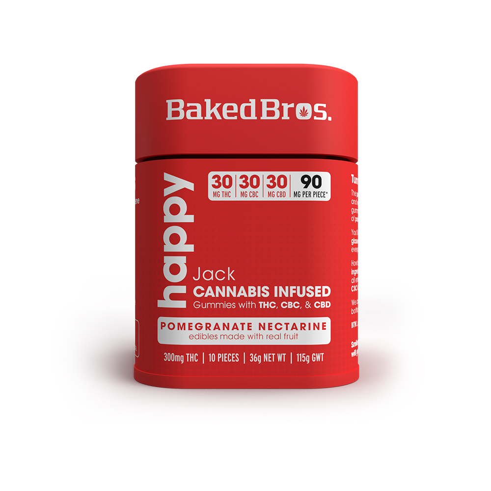 Baked Bros Happy 300mgTHC 300mgCBD 300mgCBC Pomegranate Nectar