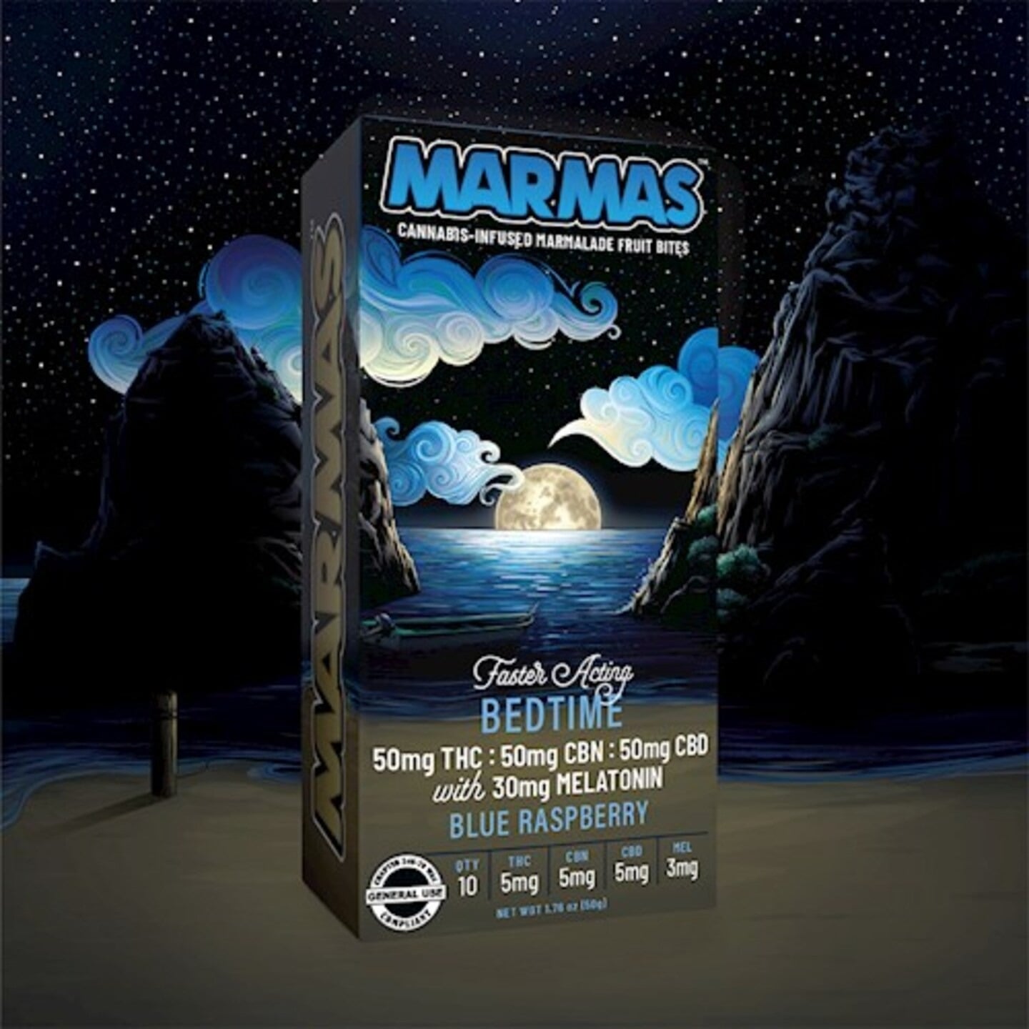 1:1:1 CBN Blue Raspberry + Melatonin [10pk] (50mg CBD/50mg THC/50mg CBN)