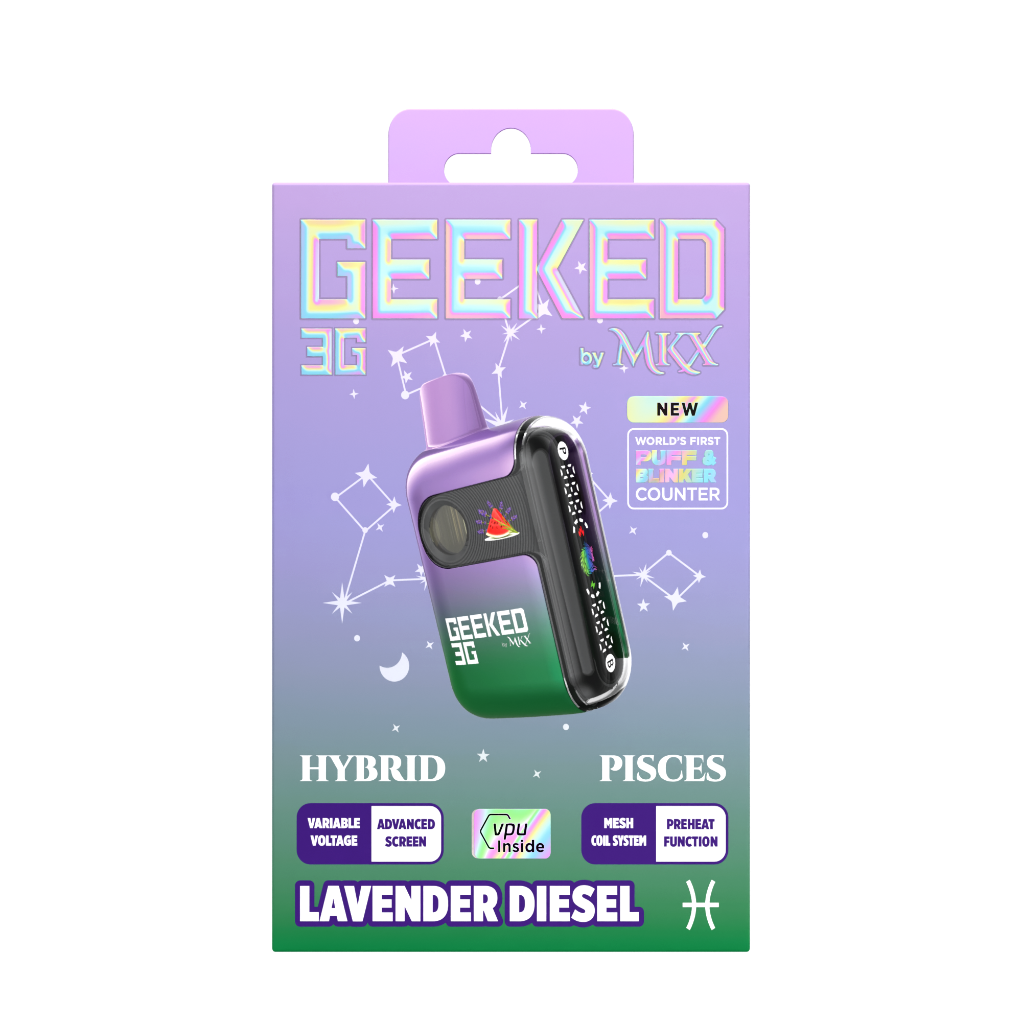 Shop Geeked 3G Disposable by MKX | Lavender Diesel | Skybox